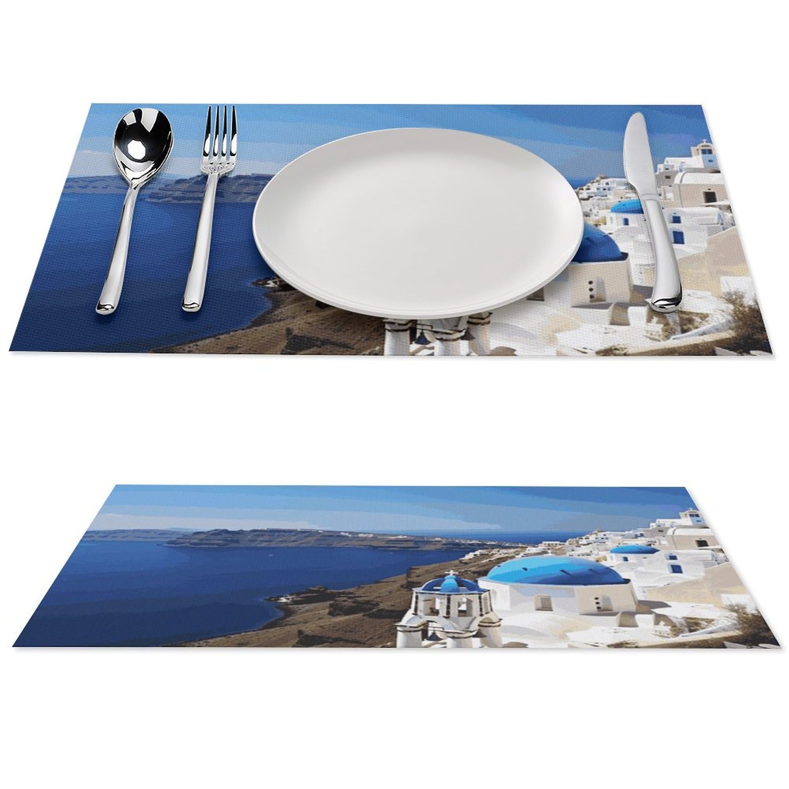 Sets de table Santorini design haut de gamme en PVC lavable de qualité supérieure