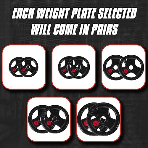 Miniatura 4 de Strongway Discos de peso olímpicos (5 libras, 10 libras, 25 libras, 35 libras, 45 libras) discos para barra de barra de pesas  2 pulgadas (2