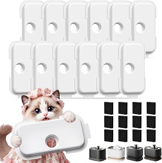 12+12 Packs Replacement Filters for PETLIBRO Dockstream Cat Water Fountain PLWF106/PLWF116/PLWF115/PLWF105/PLWF005, 6 Months Set of Replacement Filters for Pet Water Fountain, 12 Filters + 12 Sponges