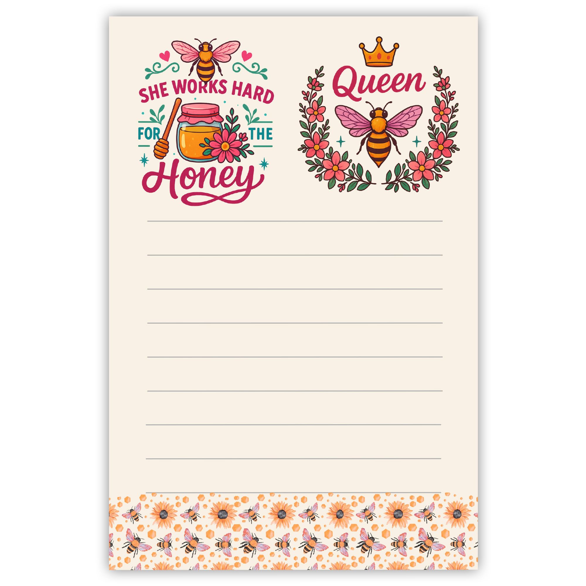 DAILY RITMO® Bee Sticky to-Do List Notepad | Bumble Bee-Themed Gifts for Bees Lovers, Women & Teachers | 4x6 50 Pages Sticky Notes for Office Supplies