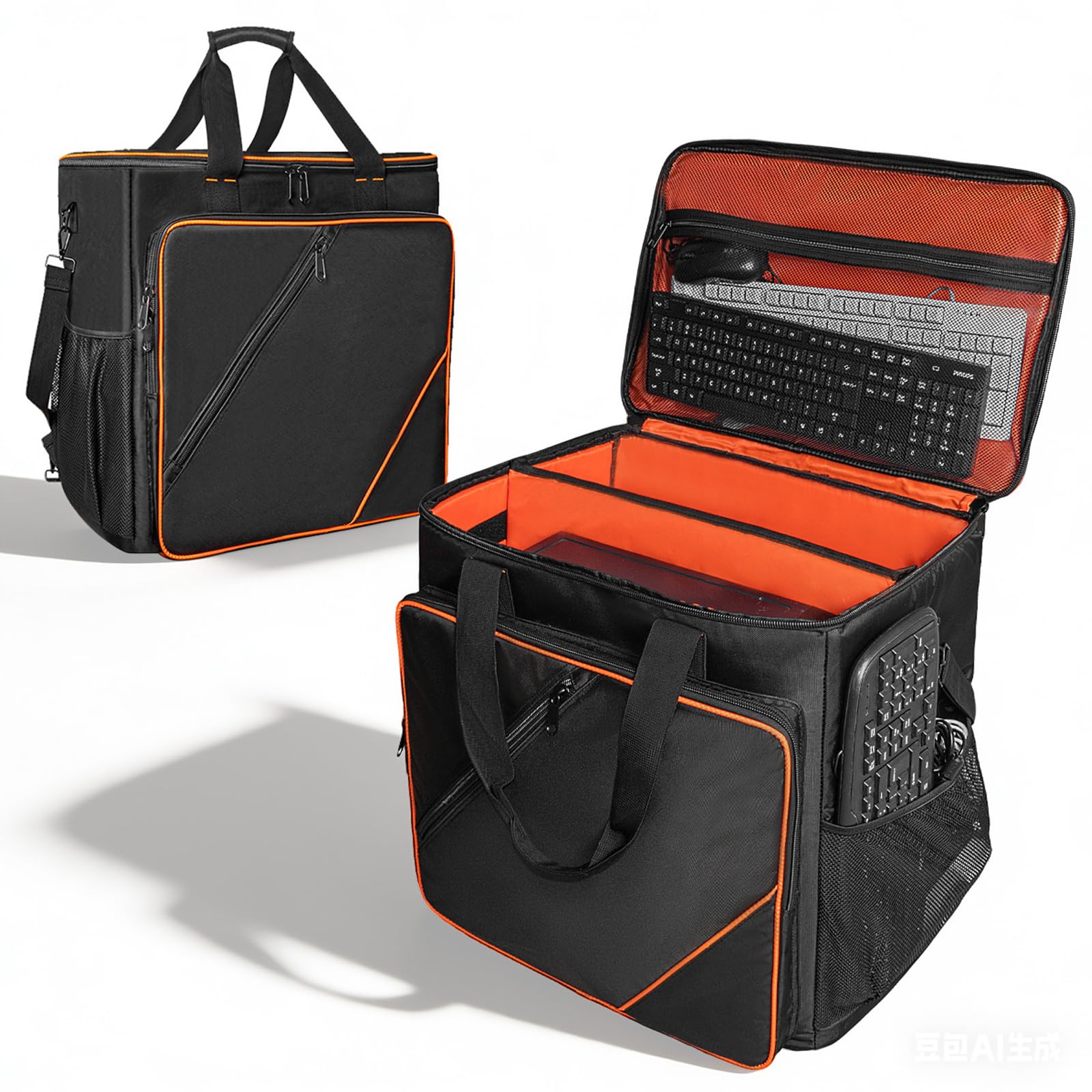 Bolsa de transporte para computadora resistente al agua con asa cómoda, fácil de transportar para torre de 24 a 27 pulgadas y componentes de escritorio