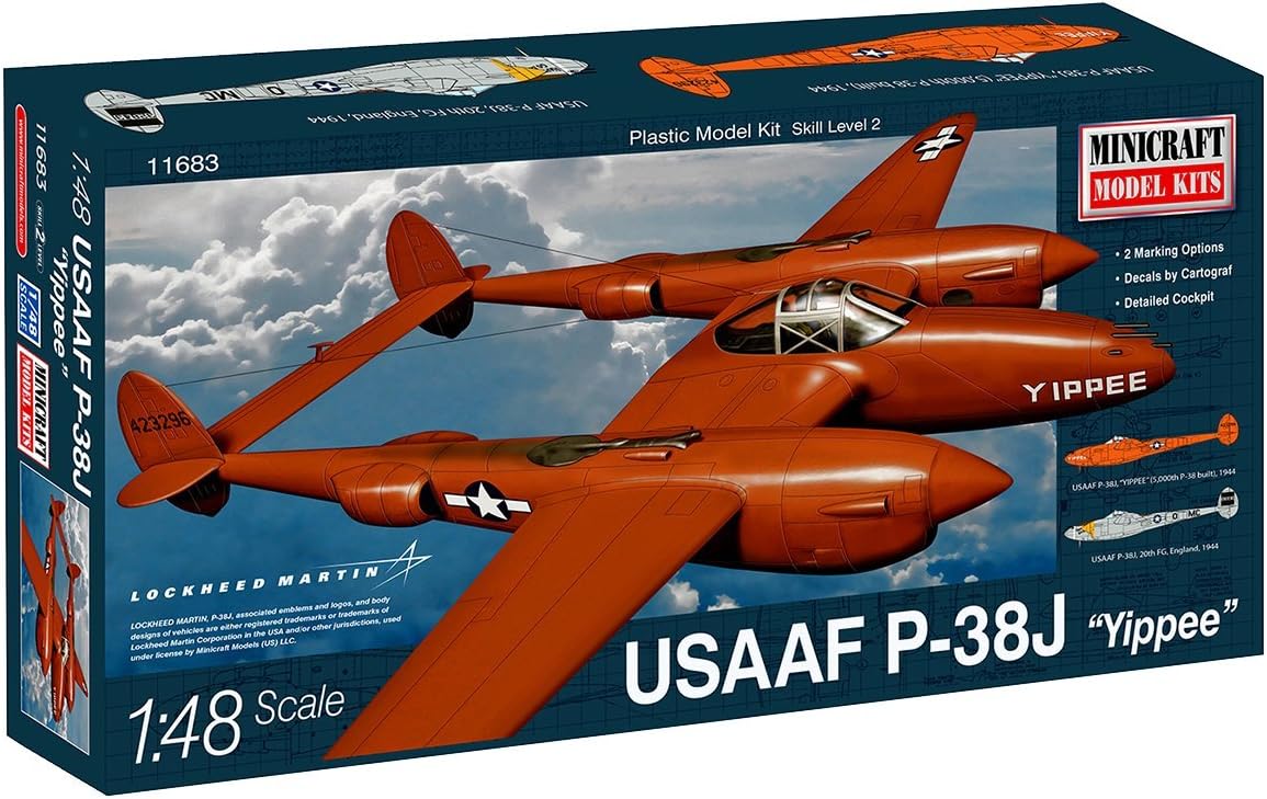 Minicraft Models 1:48 Scale P-38J USAAF Model Kit