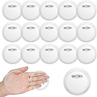 SHUNLI 15PCS 3 Inch Clear Button Pins for DIY Crafts - Custom Blank Badges, Personalized Photo Pins for Clothes, Gifts & Backpacks