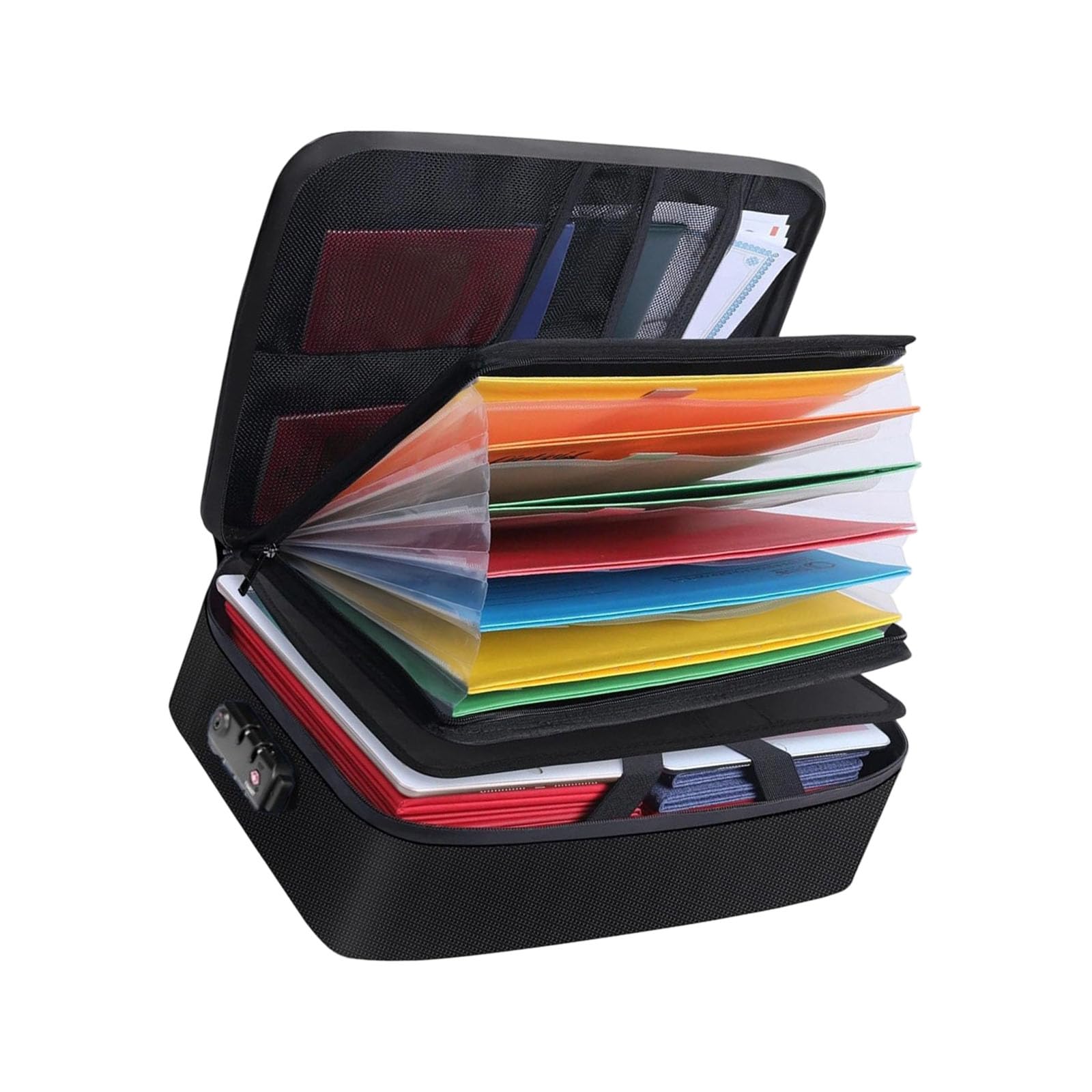 Organizador de almacenamiento de archivos seguro, color negro