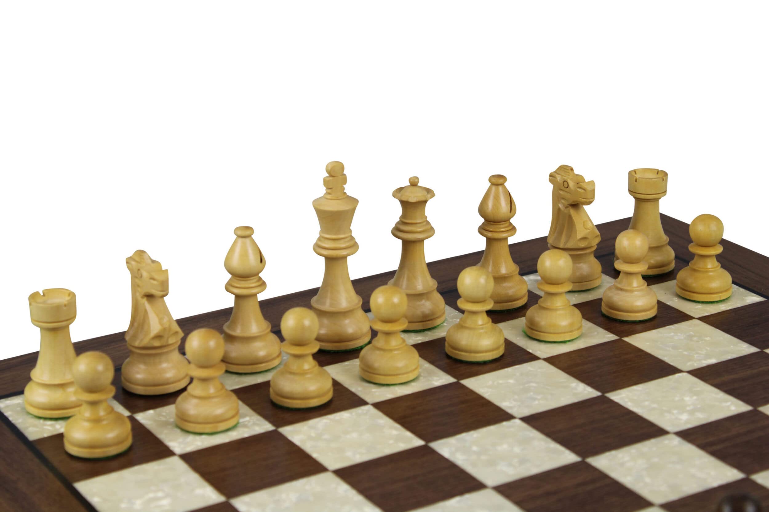 Grandmaster Championship, set di scacchi Helena in madreperla, in legno di noce, 50,8 cm, ponderato Sheesham French Knight Staunton, con scatola di scacchi in noce 9,5 cm