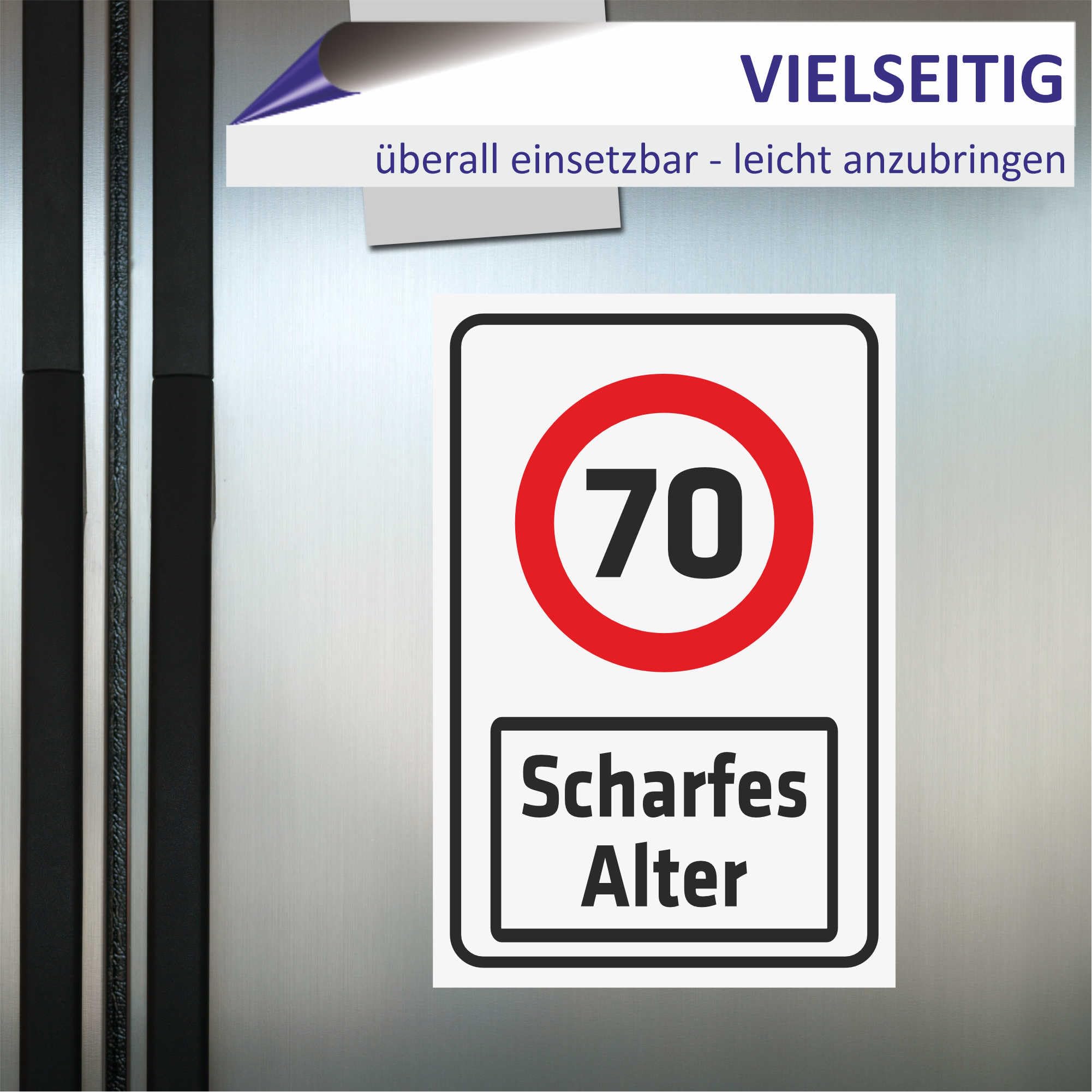 INDIGOS UG Panneau Dibond en aluminium de 3 mm Personnalisable Avec texte personnalisé Pour l'âge vif comme panneau de signalisation Combi 800 x 600 mm Pour hôtel, entreprise, protection, crèche,
