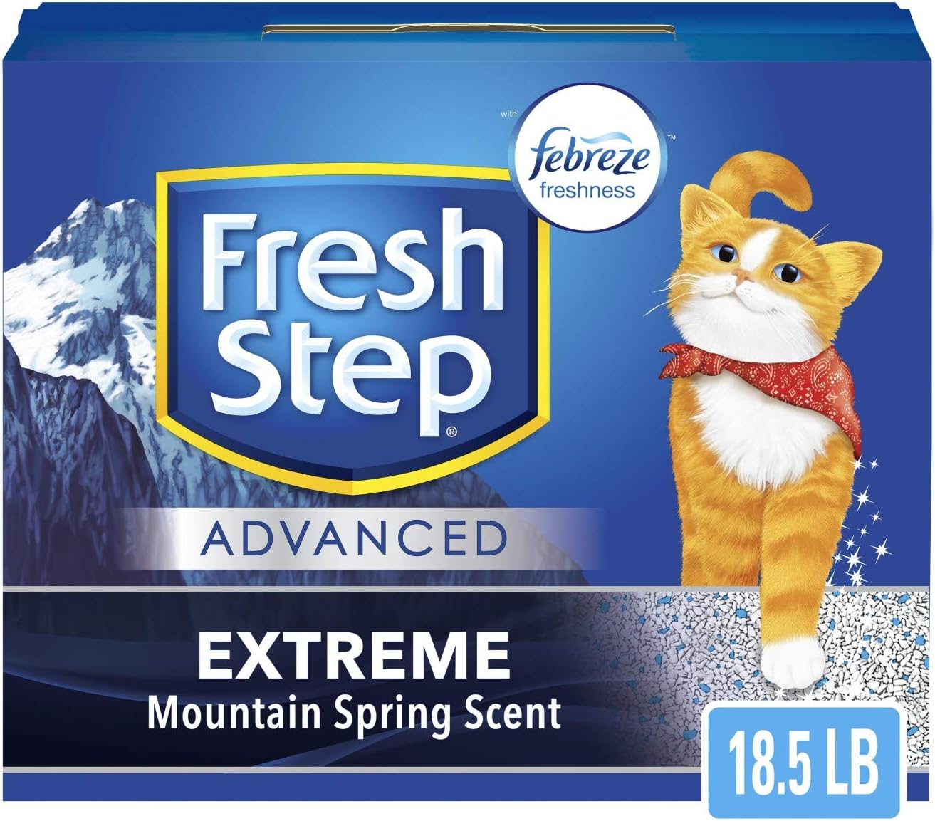 Fresh StepAdvanced Extreme Clumping Cat Litter with Odor Control - Mountain Spring Scent, 18.5 lb (Package May Vary)