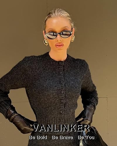 Miniatura 3 de VANLINKER Gafas de sol polarizadas retro ovaladas para mujeres y hombres, cara pequeña, estilo vintage de los años 90, VL9850