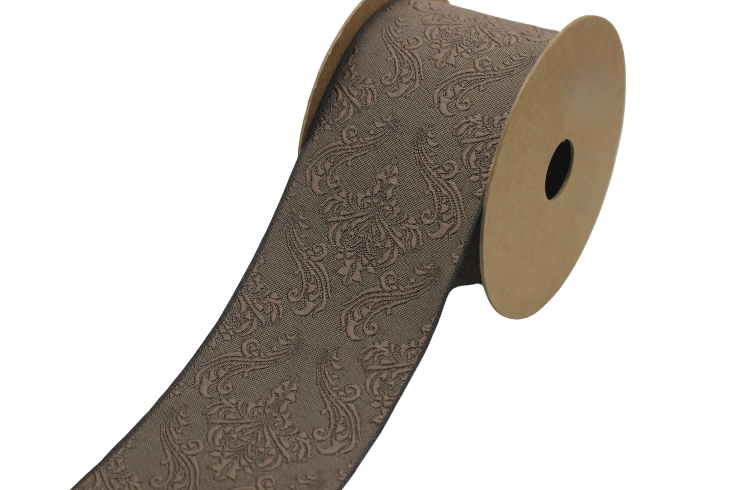 Ruban jacquard brodé méditerranéen marron 3,8 m rideau V6 213