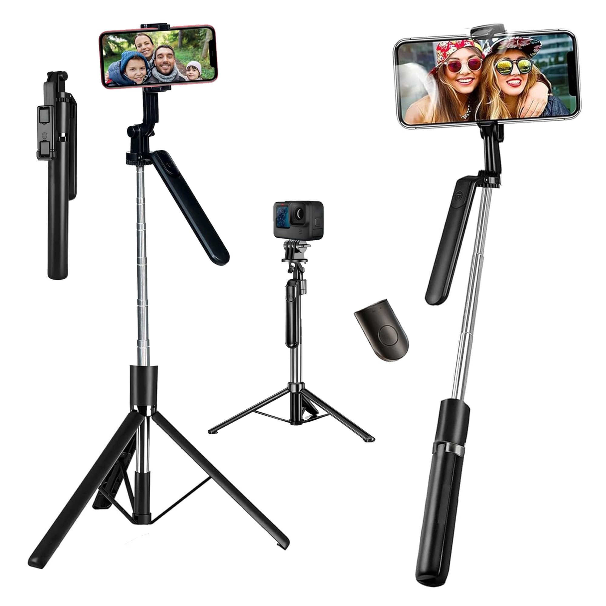Kratos K18 Long Selfie Stick Tripod Stand 67 inch/1.7 M, 360° Rotation Handle for Anti Shake Shooting Tripod, Multifunctional Bluetooth Tripod for Mobile Phone for Vlogging, Live Stream and Travel-image-23