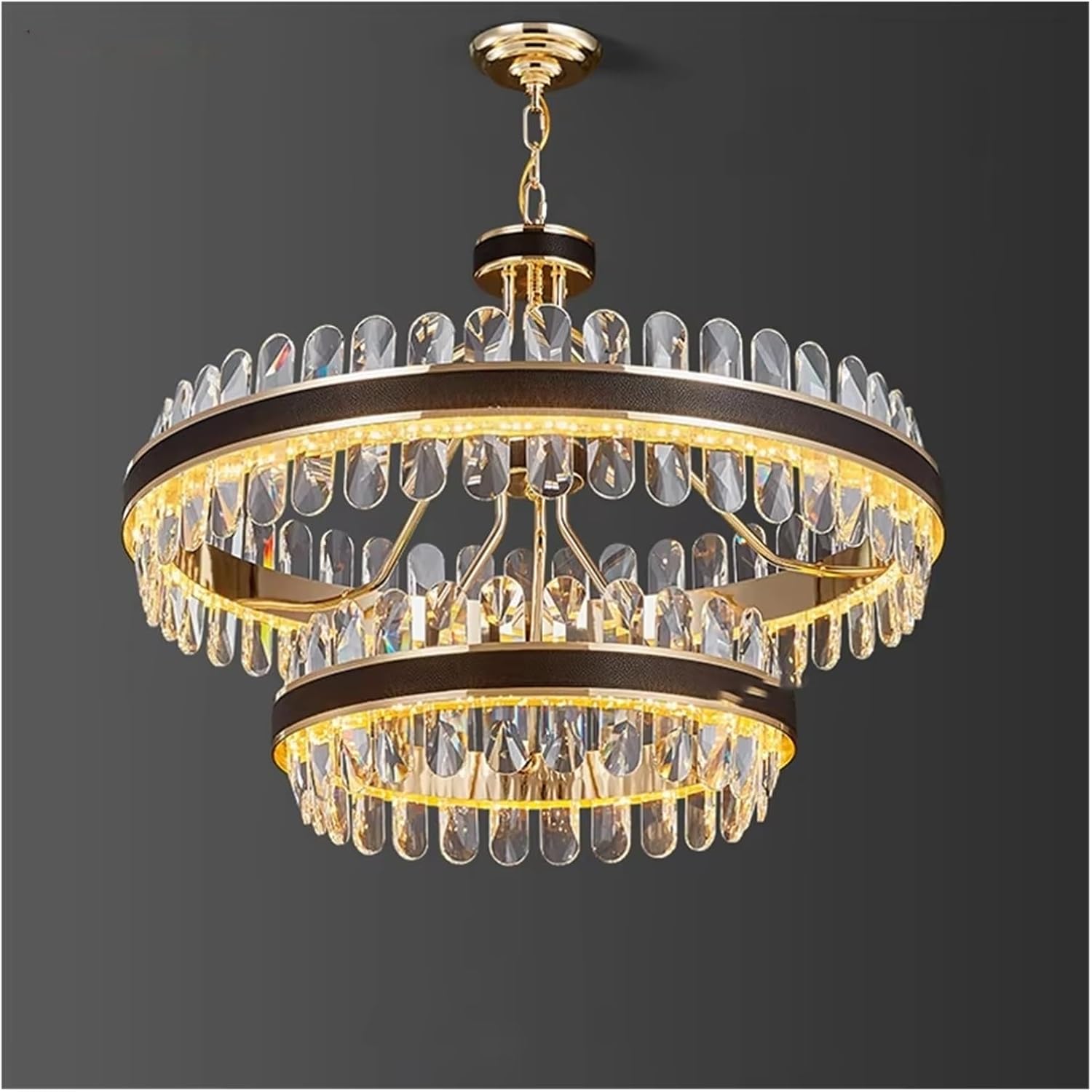 Light Luxury Crystal Chandelier Round Living Room Lamp Atmosphere Oval Dining Double Bar Table Nordic,luminaire