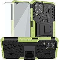 Vista 1 de Asuwish Funda de teléfono para Samsung Galaxy A22 4G de 6.4 pulgadas con protector de pantalla de vidrio templado y soporte delgado, híbrida