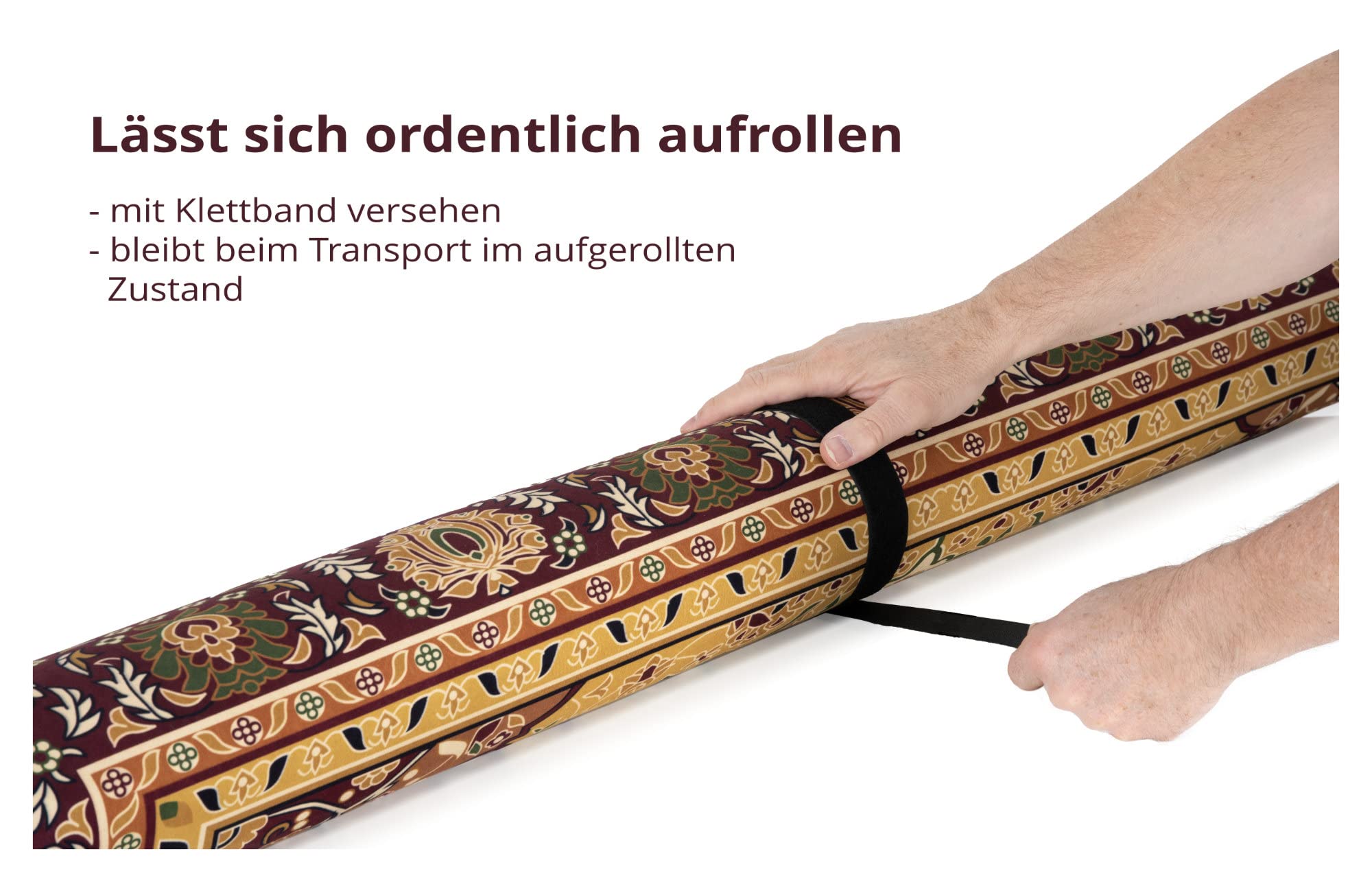 Stagecaptain DTO-1620 Drum Teppich Oriental - Großer Schlagzeugteppich - 160 x 200 cm - Dicht gewebte Oberfläche - rutschfeste Unterseite - Mit Klettband - Transporttasche - Braun