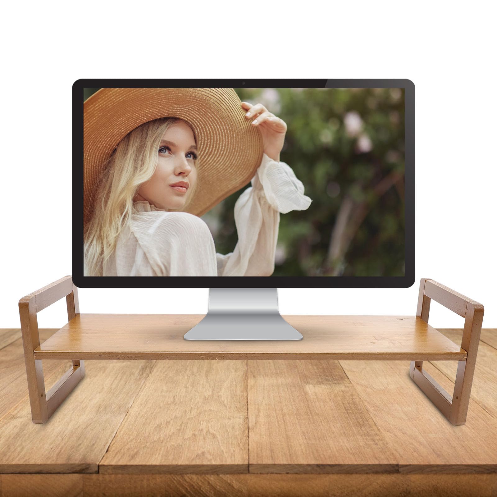 VALICLUD Supporto per Laptop Regolabile in Legno Resistente All'abrasione All'altezza Ergonomica Porta Monitor da Scrivania per Alzare Il Monitor per Ufficio e Casa
