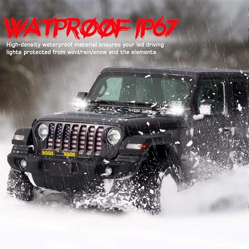 Miniatura 6 de Chelhead Barra de luz antiniebla LED de 70 W, color amarillo, tres lados, haz combinado de inundación, luces LED compatibles con todoterreno, Jeep,