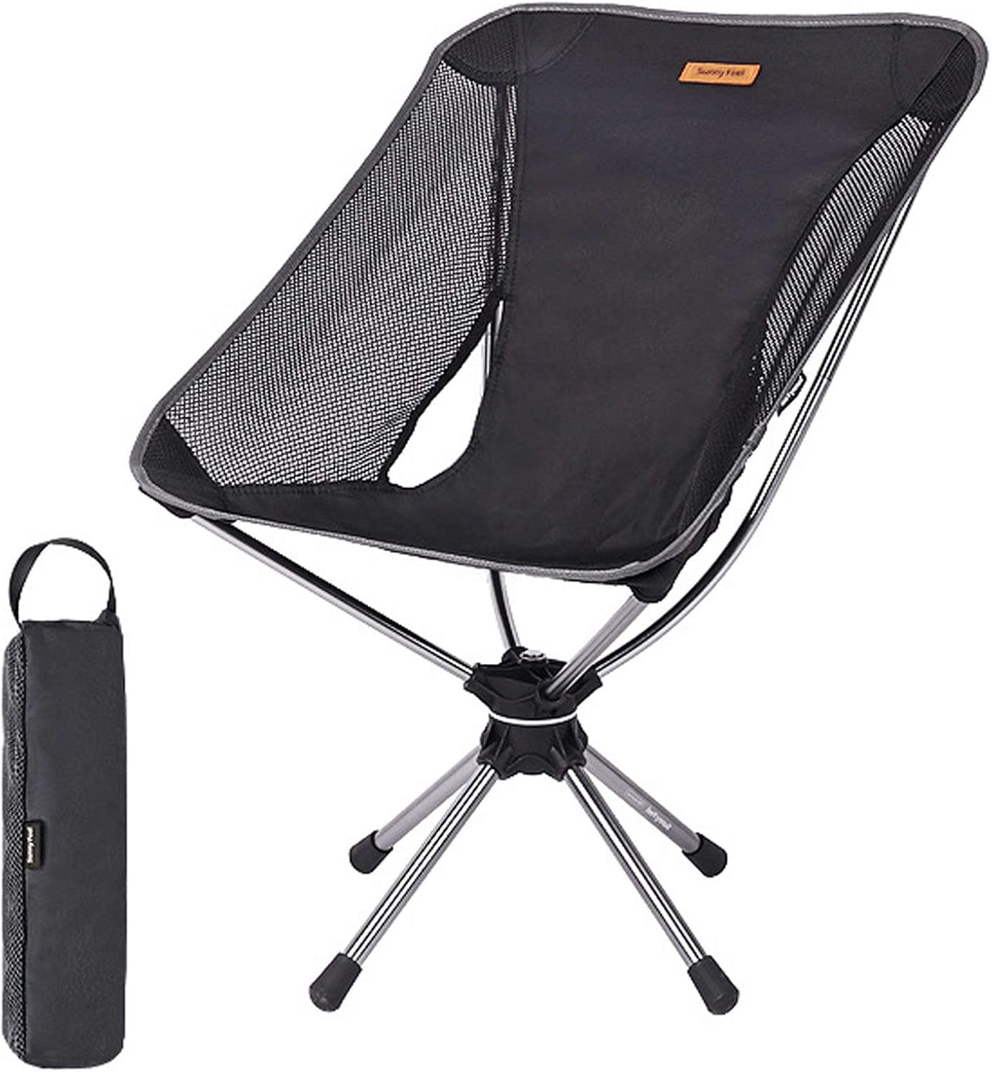 ROWGEE 360° Rotating Moon Chair Outdoor,Folding Swivel