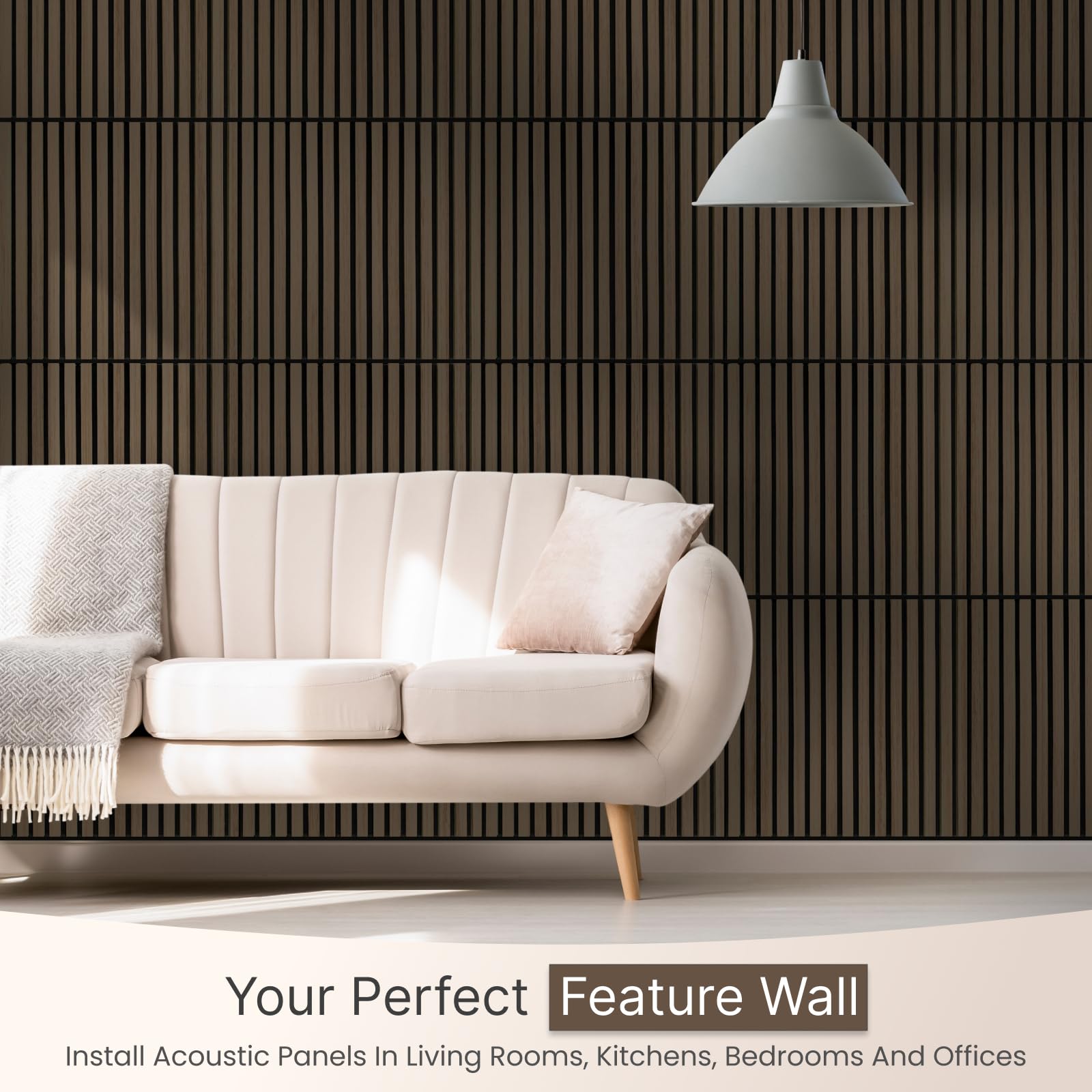 CLICK-DECK Paneles de pared de madera, Paneles de pared acústicos, Paneles de pared de listones para paredes destacadas, Absorción acústica, Paneles de madera modernos y
