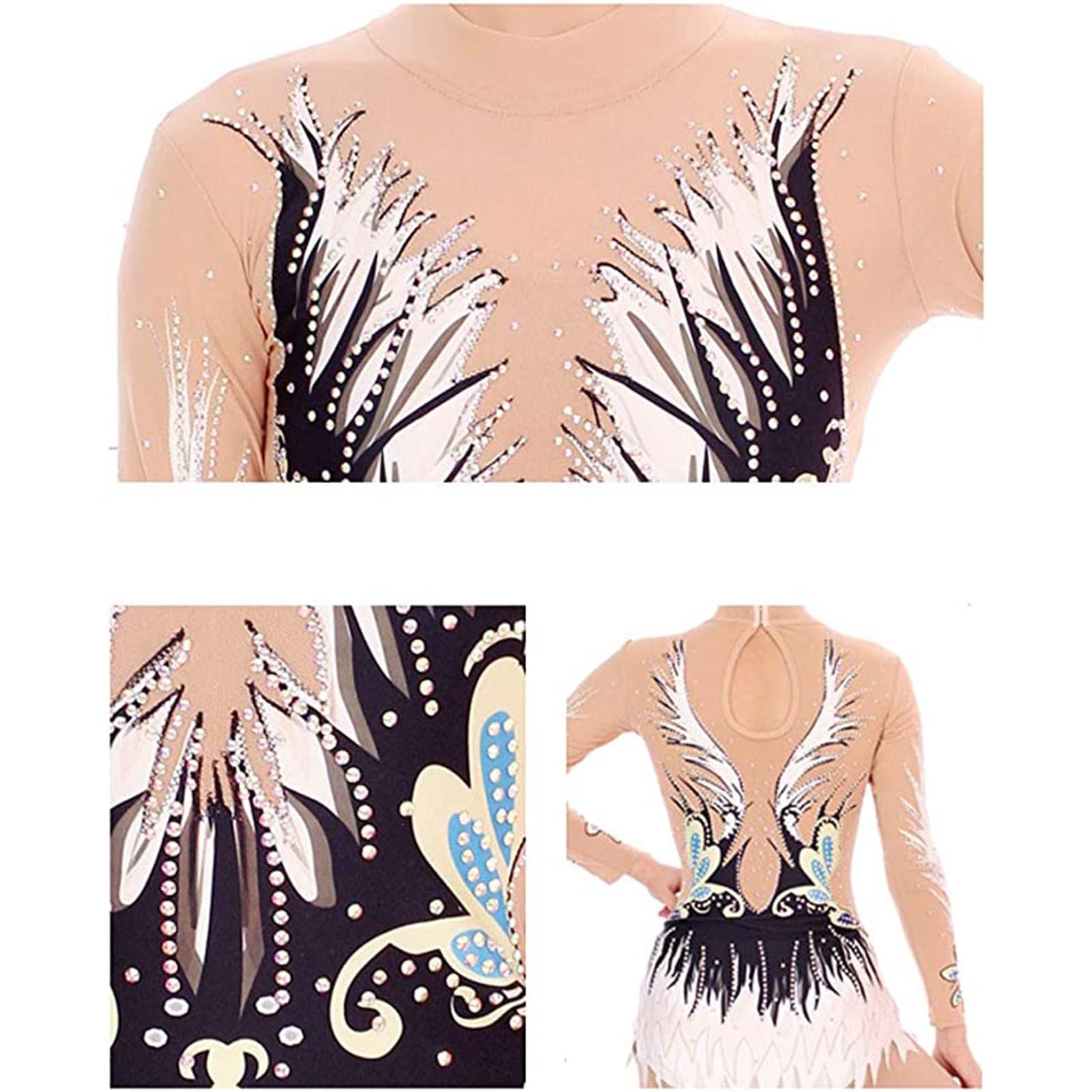 Leotardos De Gimnasia Rítmica for Niñas, Uniformes De Gimnasia De Competición Con Estampado De Alta Elasticidad for Mujer