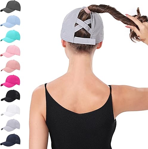 Gorras de béisbol ajustables para mujer, diseño de moño desordenado, gorra de camionero