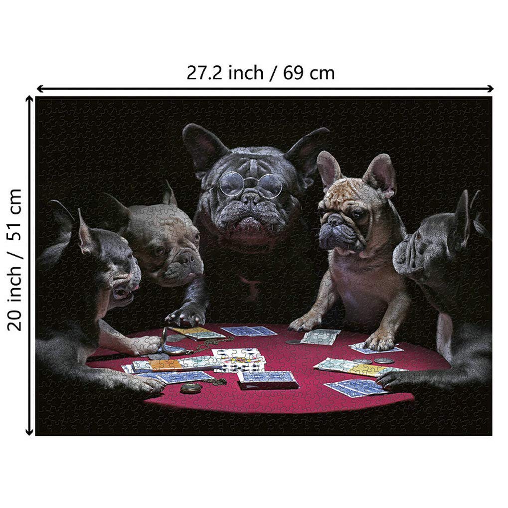 1000 Teile Puzzle Bulldogge Hund Fantasyland – 75x50 Cm, Holzpuzzle Für Erwachsene & Kinder Ab 14