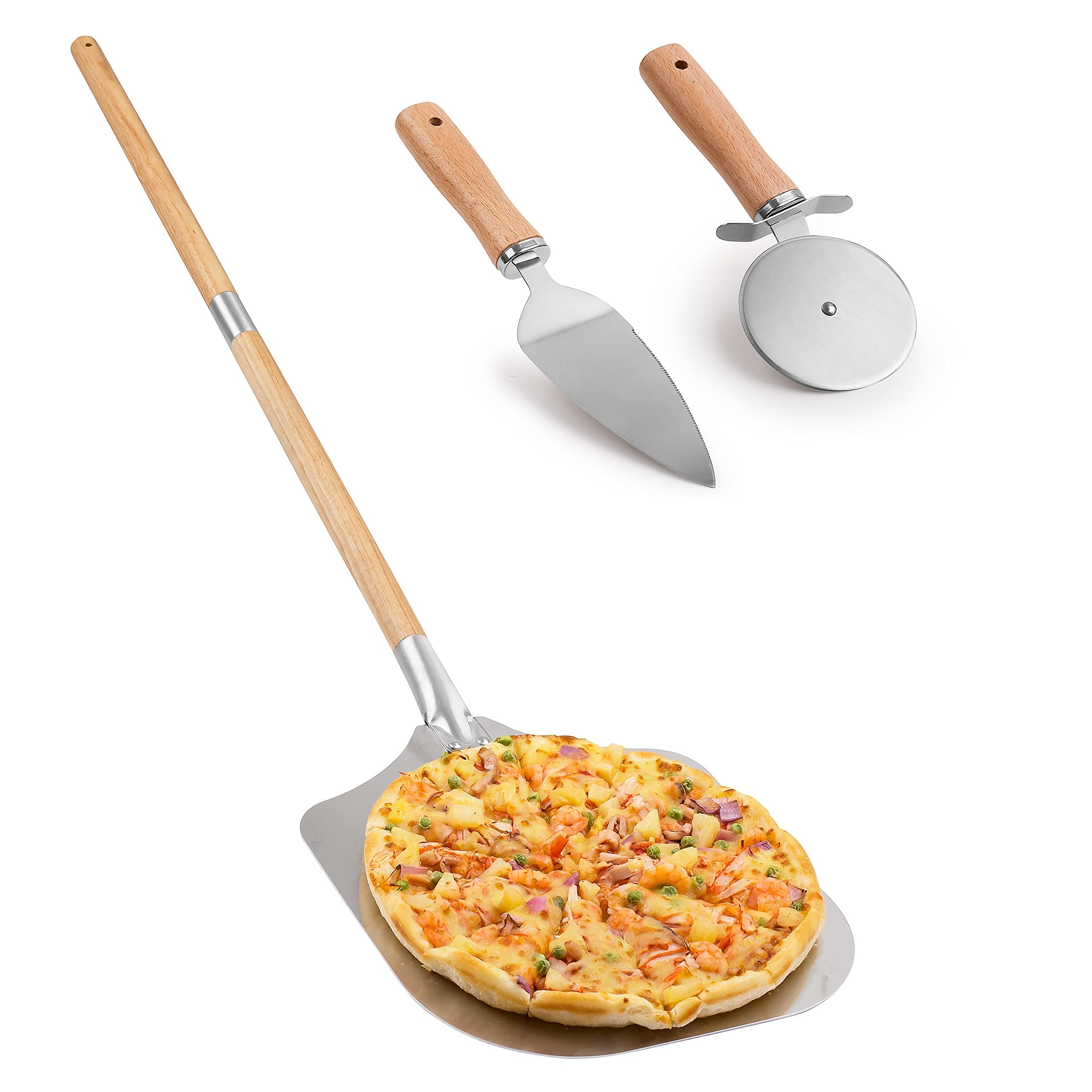 Buy 12” Rectangular Pizza Peel 12” x 14” Turning Pizza Peel, Aluminum