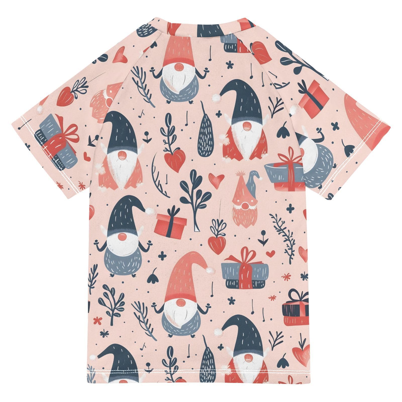 Boys Rash Guard Short Sleeve Swim Shirts for Boys Gnomes and Gifts Sun Protection 7-8T
