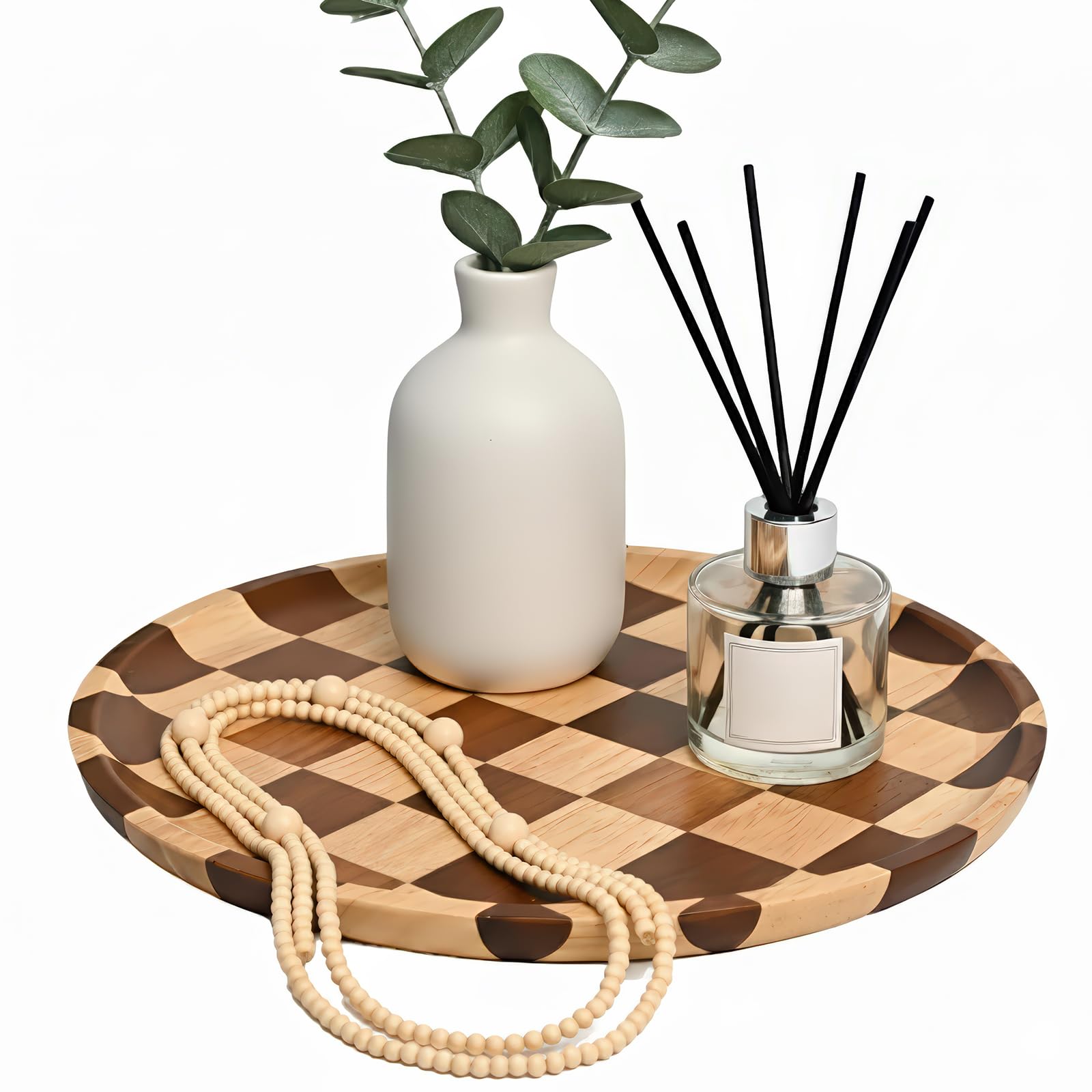 Photo 1 of MSJGA 11" Checkered Wooden Serving Tray