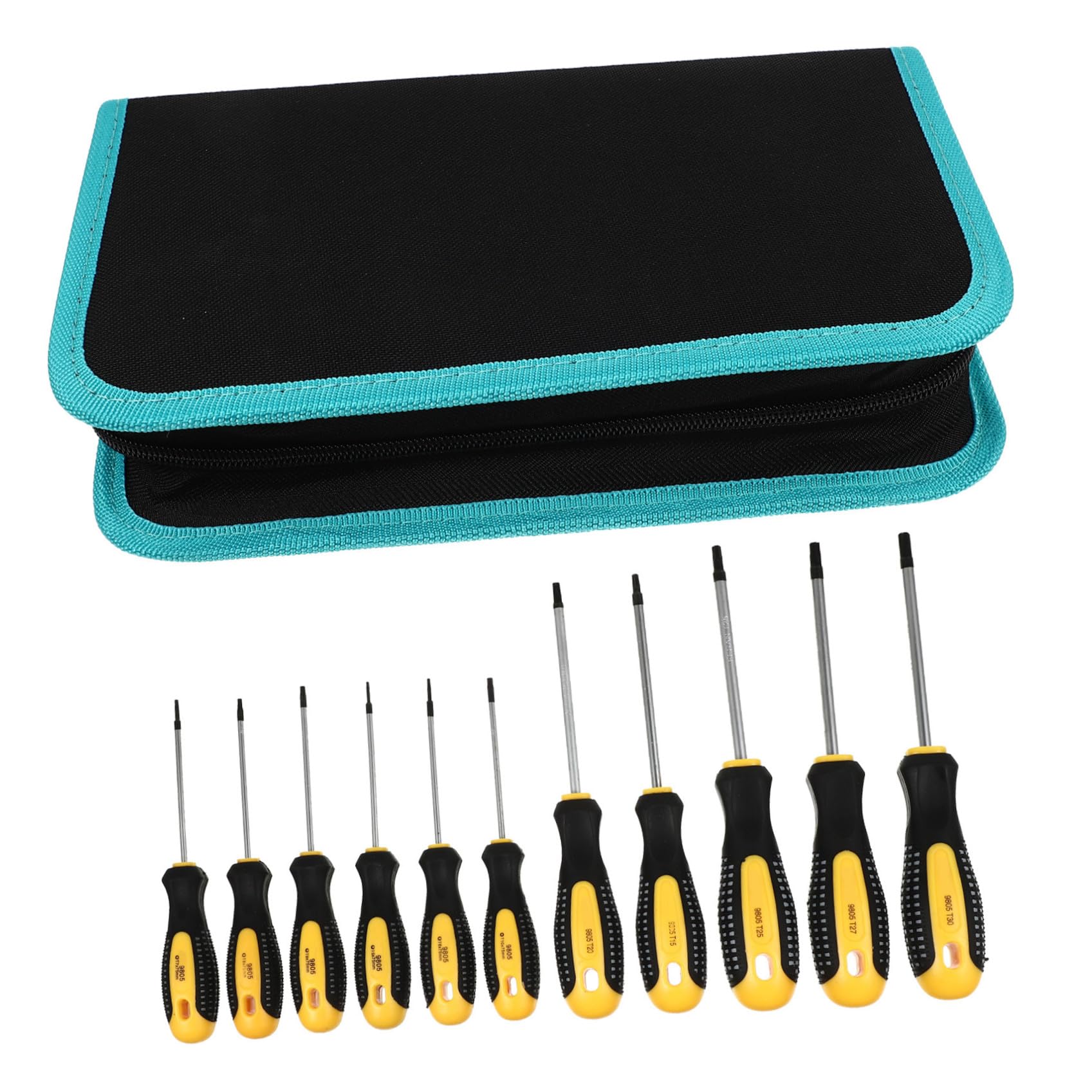 Set di Cacciaviti a Stella Professionali T5-t30 11 Pezzi | Acciaio al Cromo-vanadio, Impugnatura Ergonomica, Borsa Oxford Inclusa