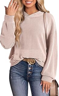 Hoodies for Women Casual Oversized Hoodie Long Sleeve Sweatshirt Solid P...