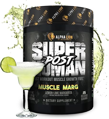 Alpha Lion Superhuman - Polvo posentrenamiento, bebida de constructor muscular, monohidrato de creatina + más para el crecimiento muscular magro,