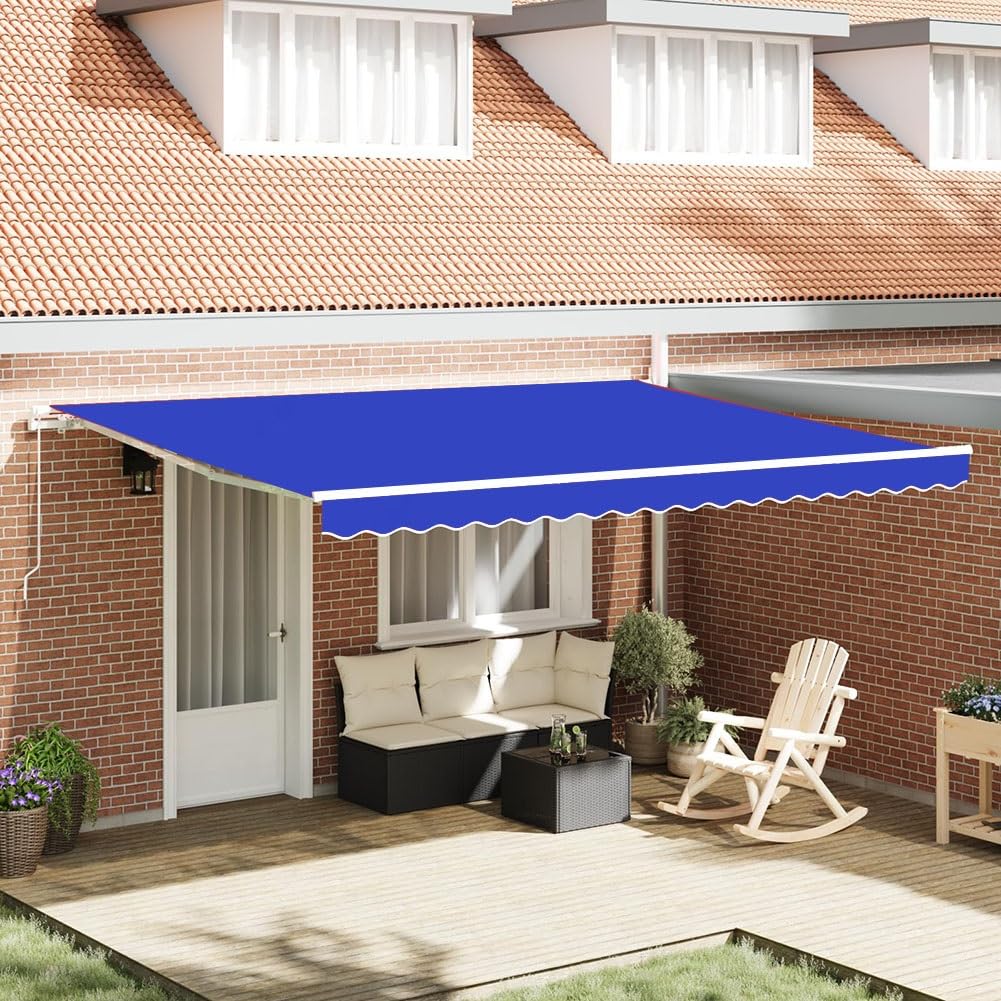 Zapasowa tkanina markizy na patio, wodoodporna osłona przeciwsłoneczna na zewnątrz, płócienny pokrowiec na tarasy i patio (zielony, 400 x 200 cm)