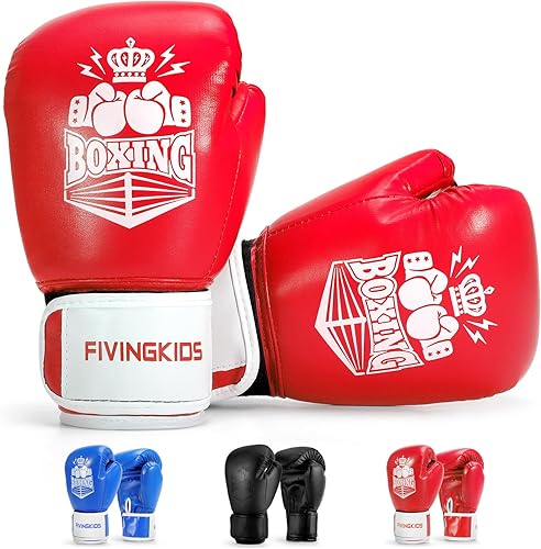 FIVING - Guantes de boxeo para niños y niñas, guantes de entrenamiento de boxeo juvenil para niños de 3 a 15 años, guantes de boxeo para saco de