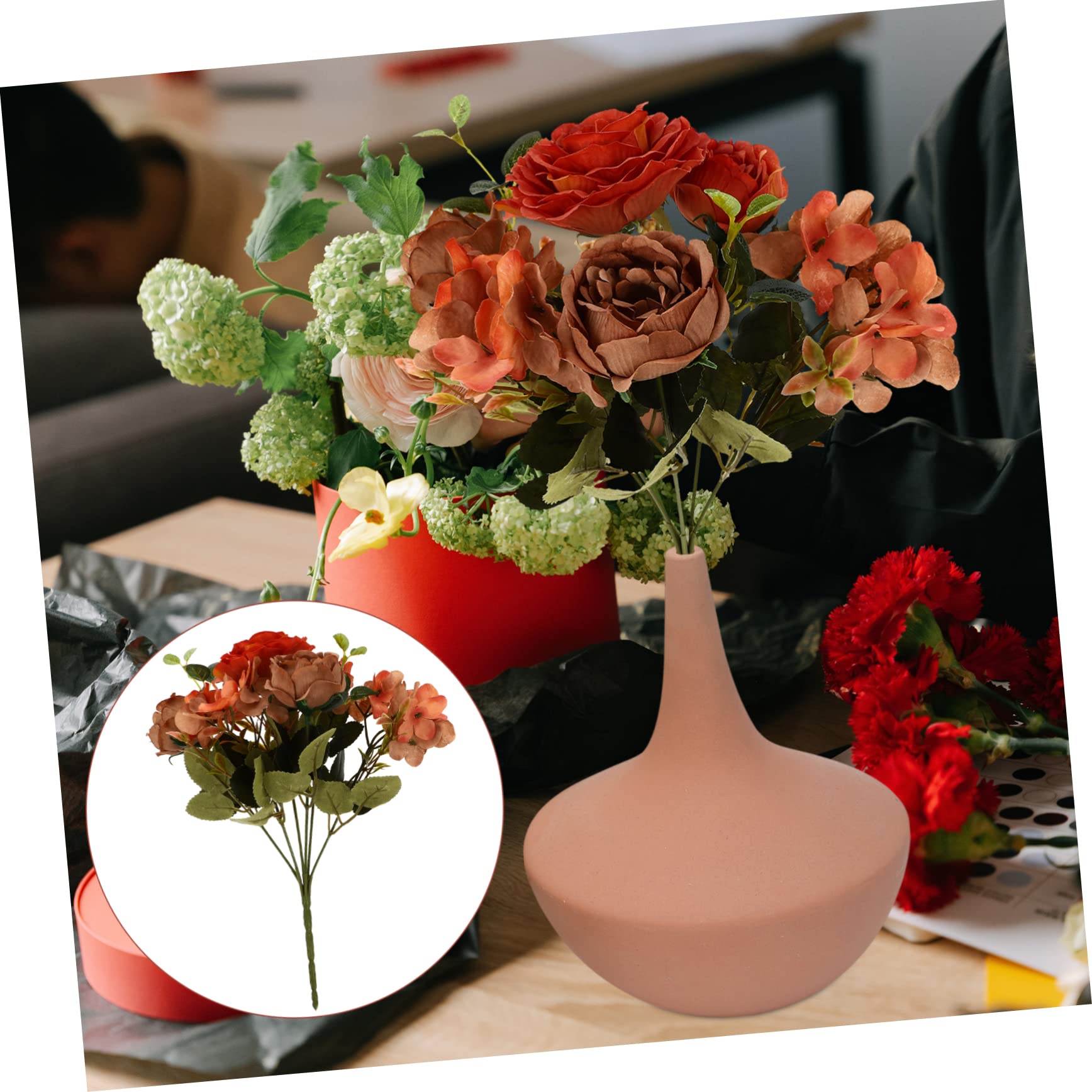 ABOOFAN 6 Stück Künstliche Pfingstrosen Hochzeits Party Künstliche Blumen Schmücken Simulationsstrauß Heimblume Heimdekoration DIY Blumen Kreative