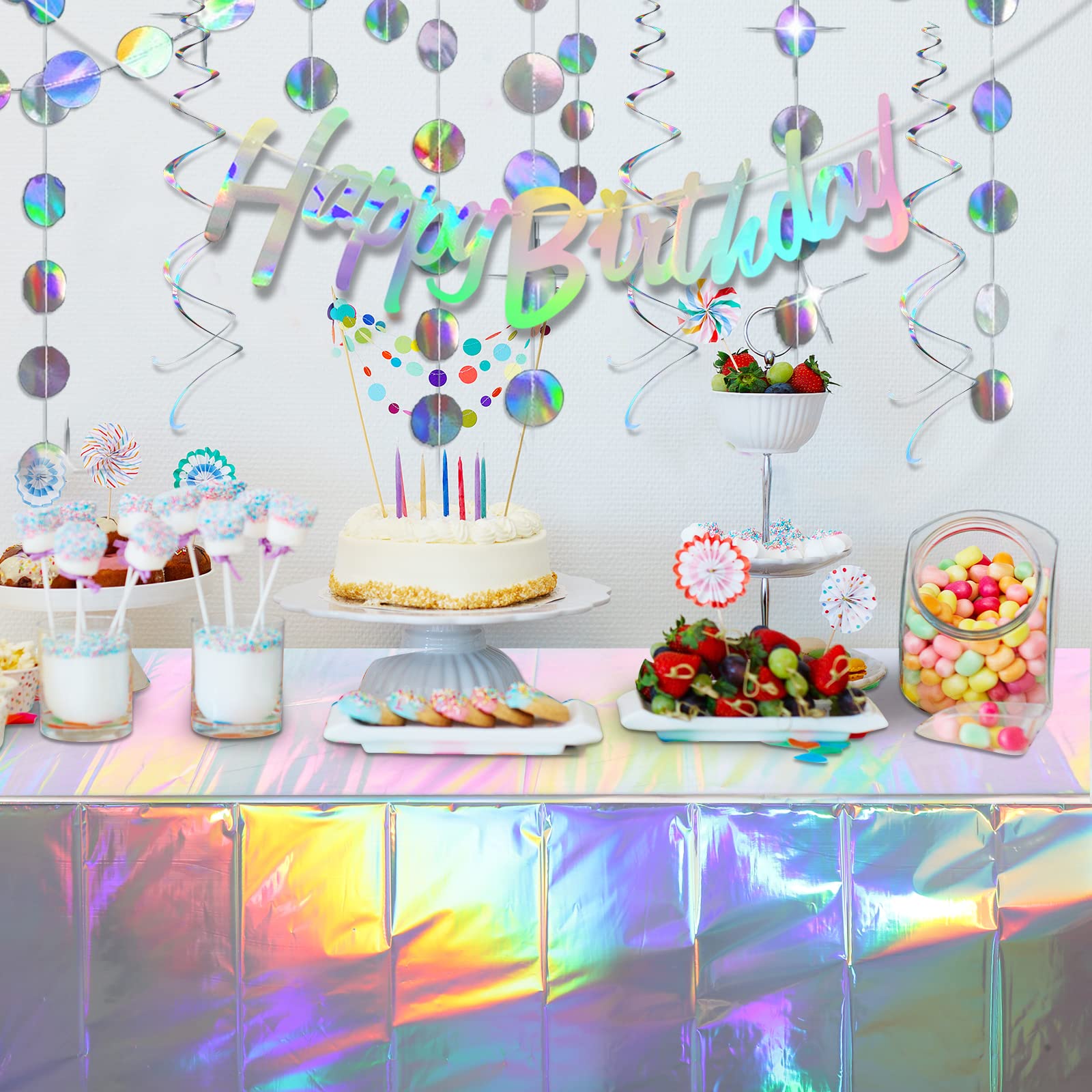 Happy Birthday Banderoll Skimrande (Iridescent) - 62 cm