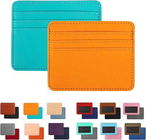 Tarjetero para tarjetas, amarillo+azul pavo real, Tarjetero