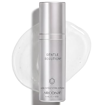 ARCONA Gentle Solution Serum Exfoliant - 4% Glycolic, 3% Lactic Acids, Algae, Witch Hazel + Honeysuckle Gently Exfoliate + Hydrate Skin 1.17oz. Made In The USA