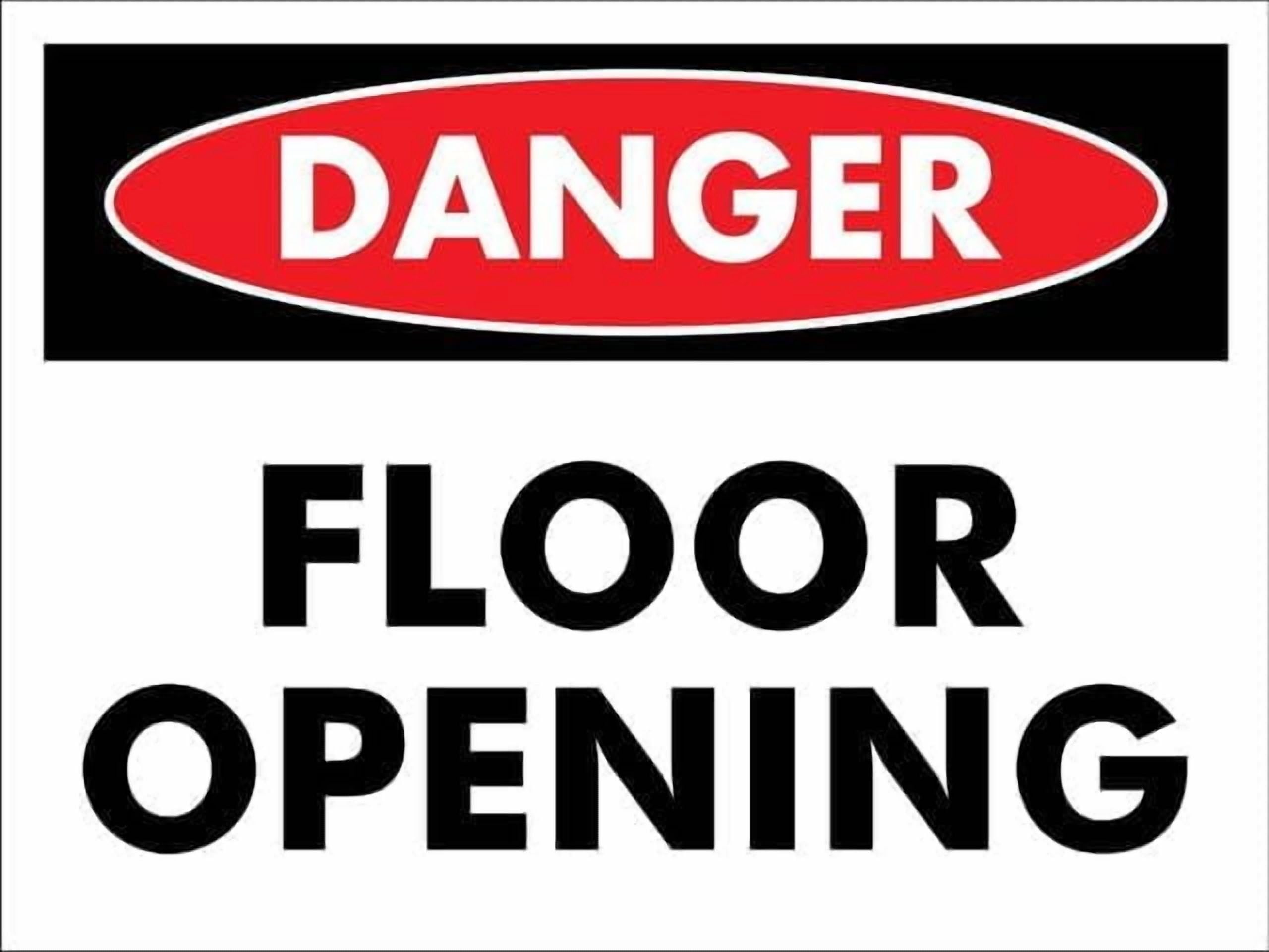 (2-Pack) Metal Tin Sign Danger Floor Opening Sign Home Kitchen Farm Garden Garage Wall Decor 12X8 Inch
