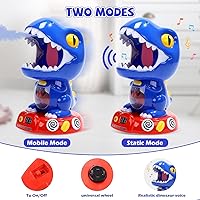 Vista 2 de EagleStone - Juguete de dinosaurio móvil para disparar, niebla, 2 pistolas de bomba de aire, puntuación automática, sonido, 48 pelotas de espuma