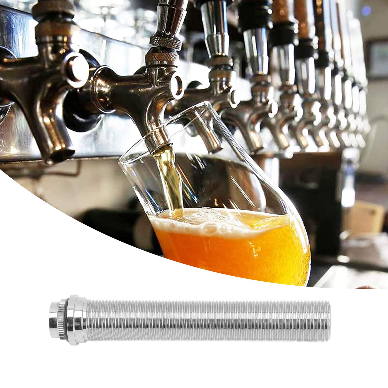 150mm Birra Rubinetto Estensione,Bar Rubinetto Birra Chiusura Distributore,Birra Birra Rubinetto G5/8 Tubo di Prolunga per Fusto Regolabile Distributore Birra Rubinetto Home Brewing
