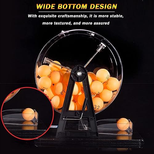 Miniatura 3 de QCHIAN Máquina manual de lotería, juego de bingo, incluye jaula de bingo acrílica y bola de 50 piezas para lugares de entretenimiento, centros