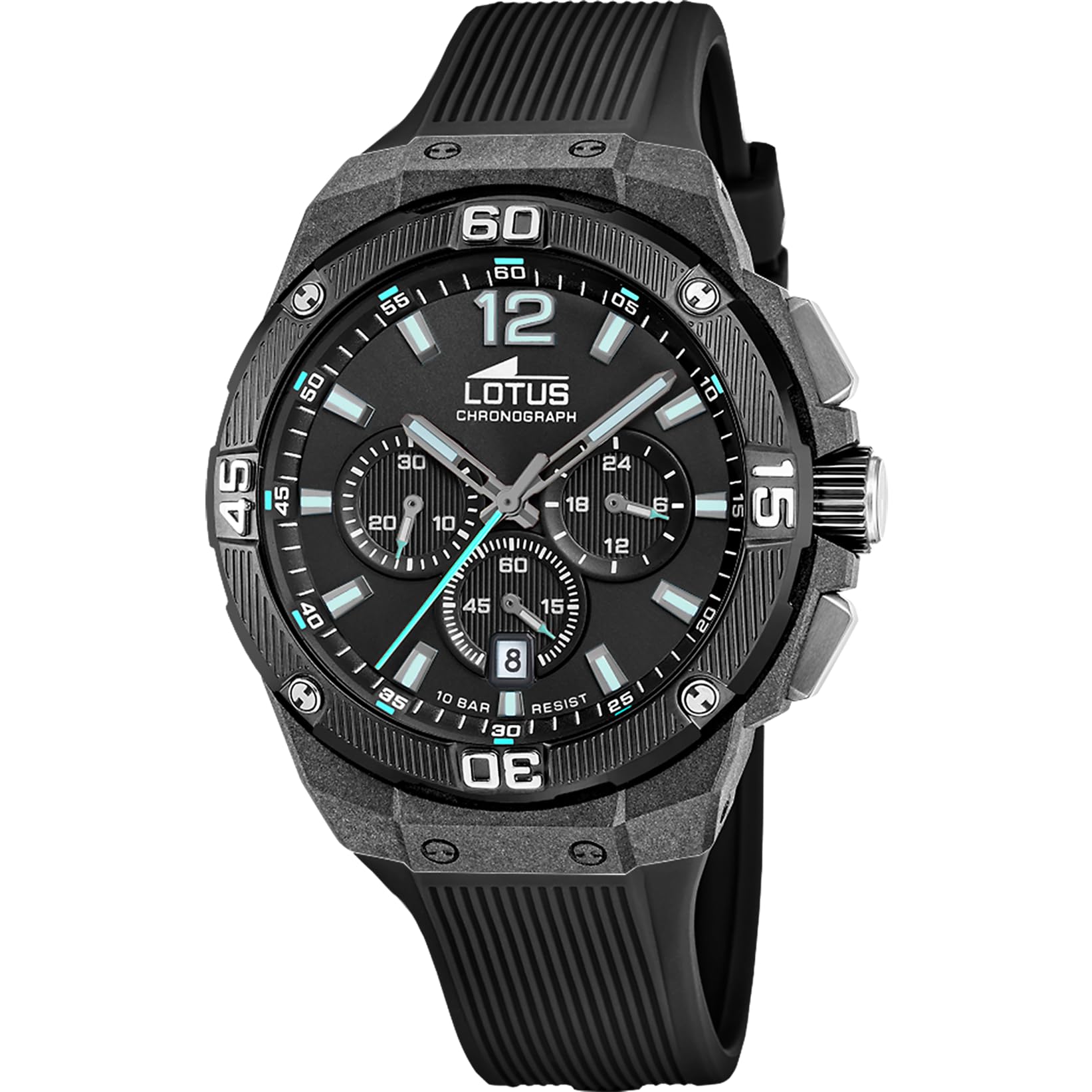 Lotus 18975/3 Mens Carbon Fiber Chronograph Watch with Leather Strap