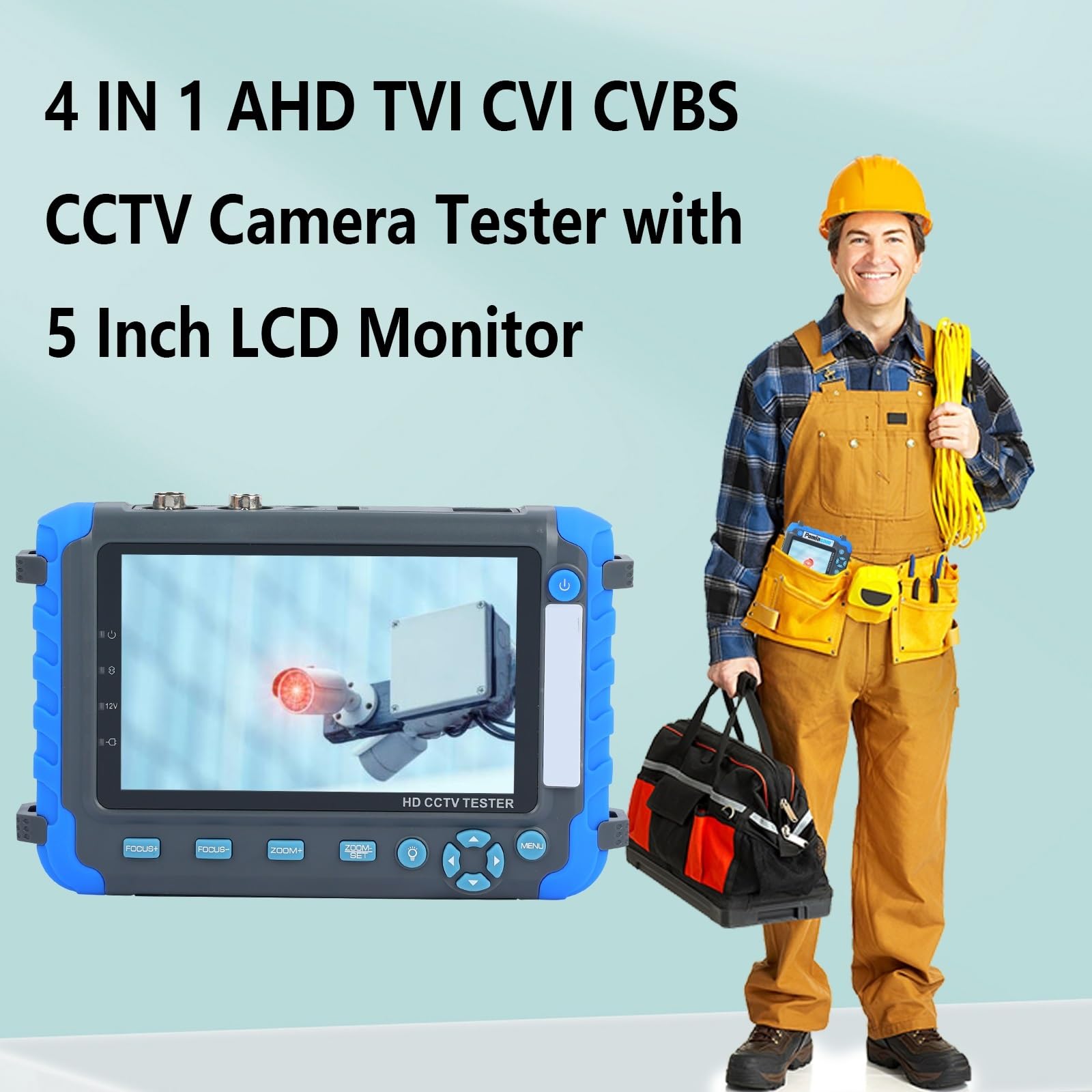 Tester per telecamere IP, IV8W CCTV Tester 4 In 1 CVBS AHD TVI CVI 8MP CCTV Tester AHD Monitor Video Monitor Tester Test Cavo UTP CCTV Monitor For Fotocamera Corpo piccolo, portatile e più facile da t