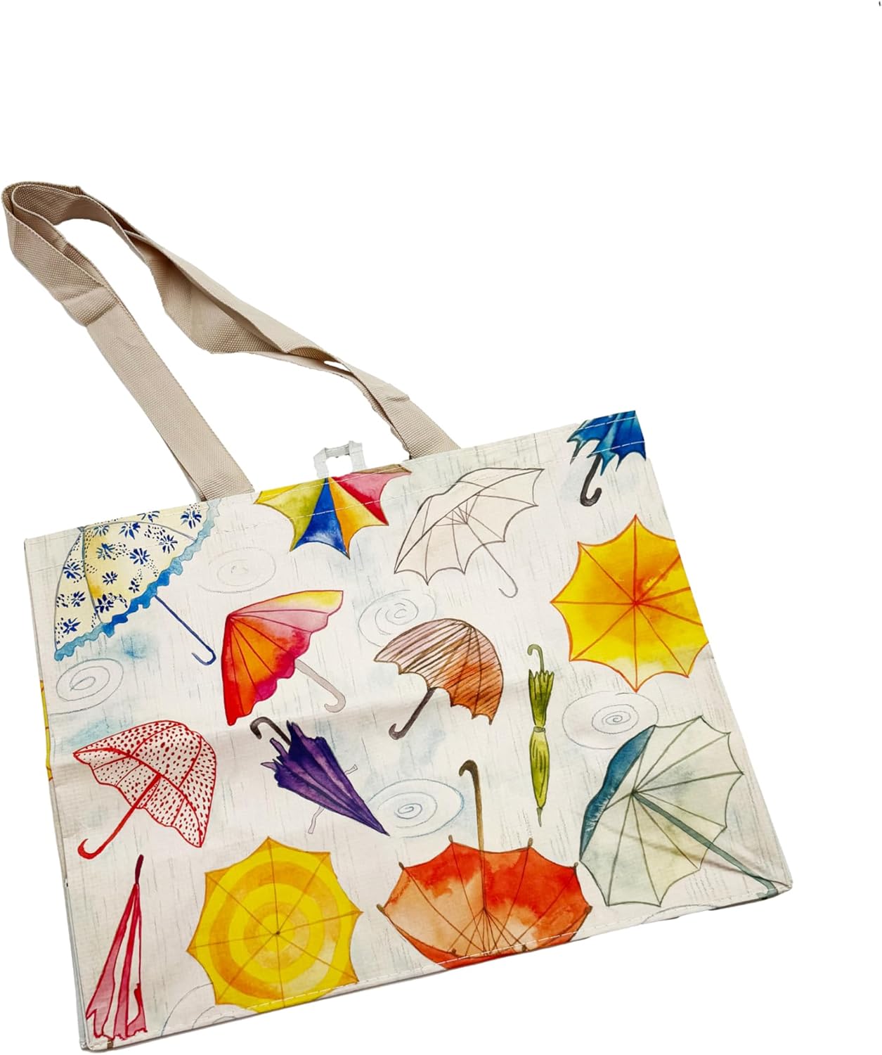 Earthwise Reusable Shopping Bags Made from OceanBound Plastic, Eco Friendly Heavy Duty Totes-17.5" H x 13.5" W x 8" D(5 Pack) (Rain) - Image 6