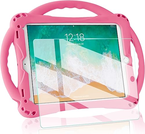 TopEsct Funda para niños para iPad 20172018 de 9.7 pulgadas, a prueba de golpes, con mango de silicona y protector de pantalla de vidrio templado, TopEsct Funda para niños para iPad 20172018 de 9.7 pulgadas, a prueba de golpes, con mango de silicona y protector de pantalla de vidrio templado,