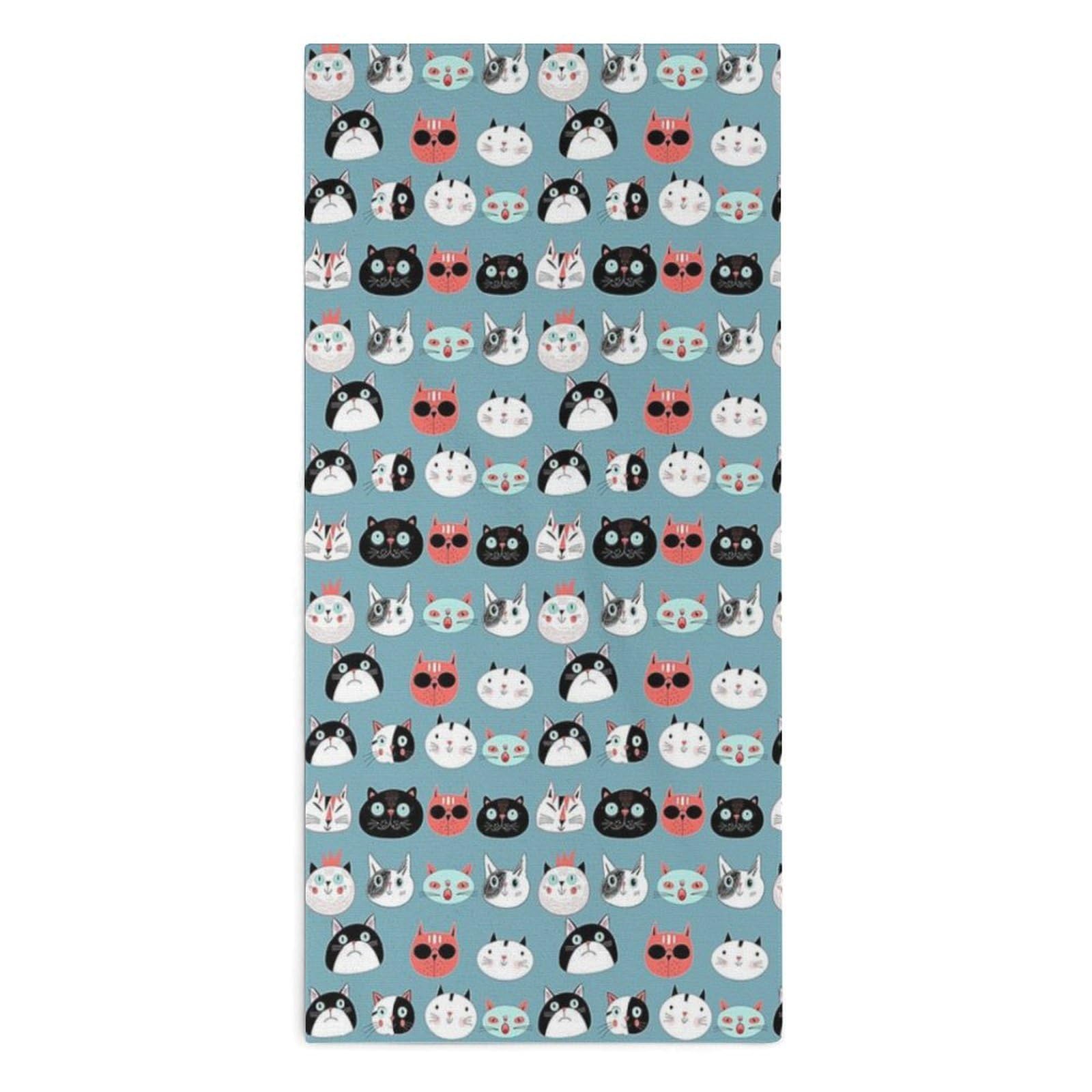 TXFBTRFSA Amusing Portraits of Cats Hand Towels for Adult Face Towel Bath Beach Swim Accessories