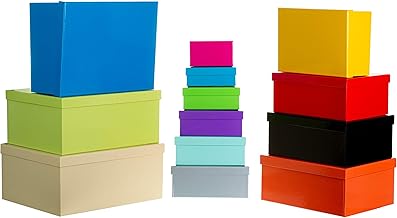 Brandsseller Geschenkbox Aufbewahrungsbox Kartenkarton mit Deckel - Stabiler Karton - 13er Set in absteigender Größe - Wil...