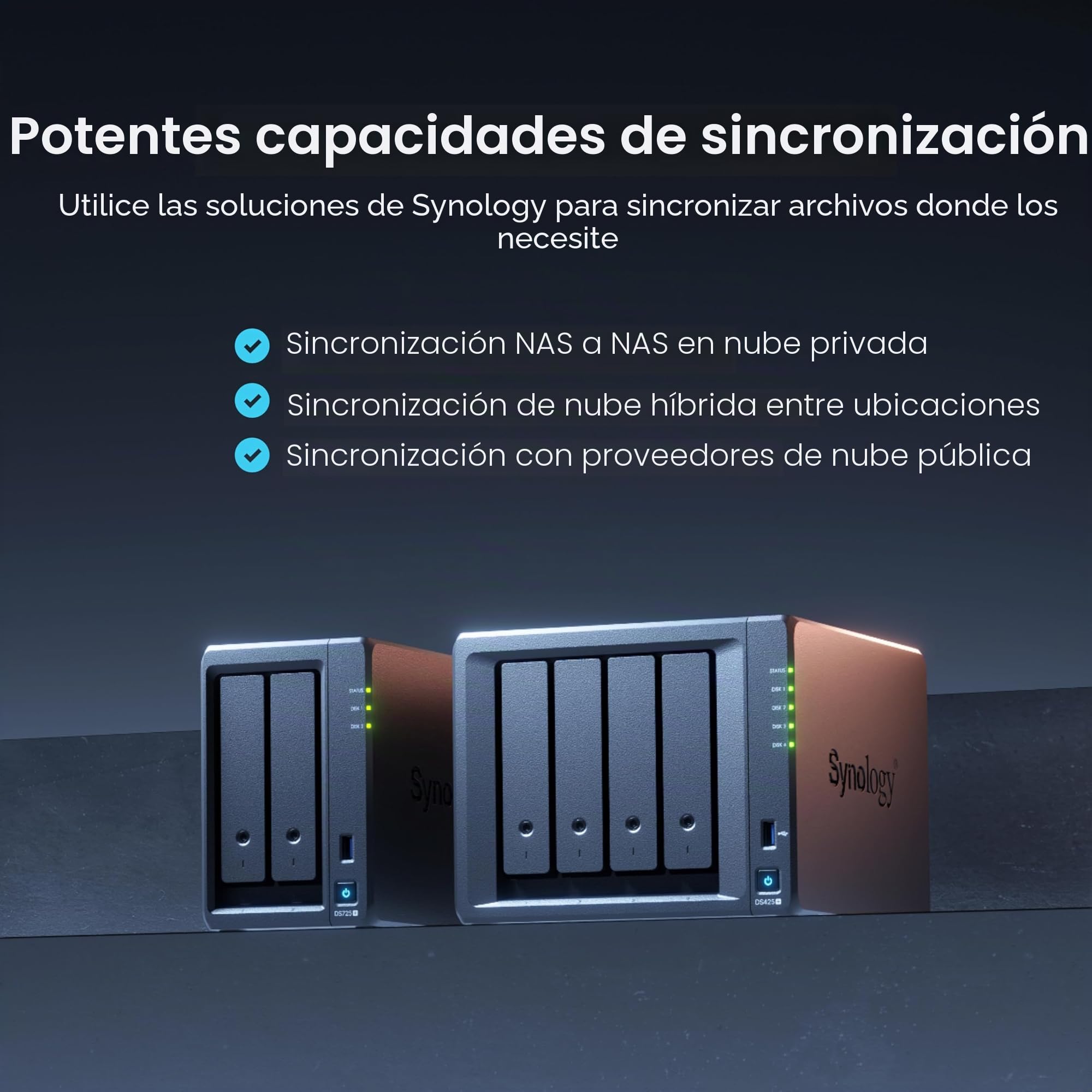 DS425+ Synology NAS de 4 bahías – Solución de Almacenamiento compacta con Puerto Integrado de 2.5 GbE