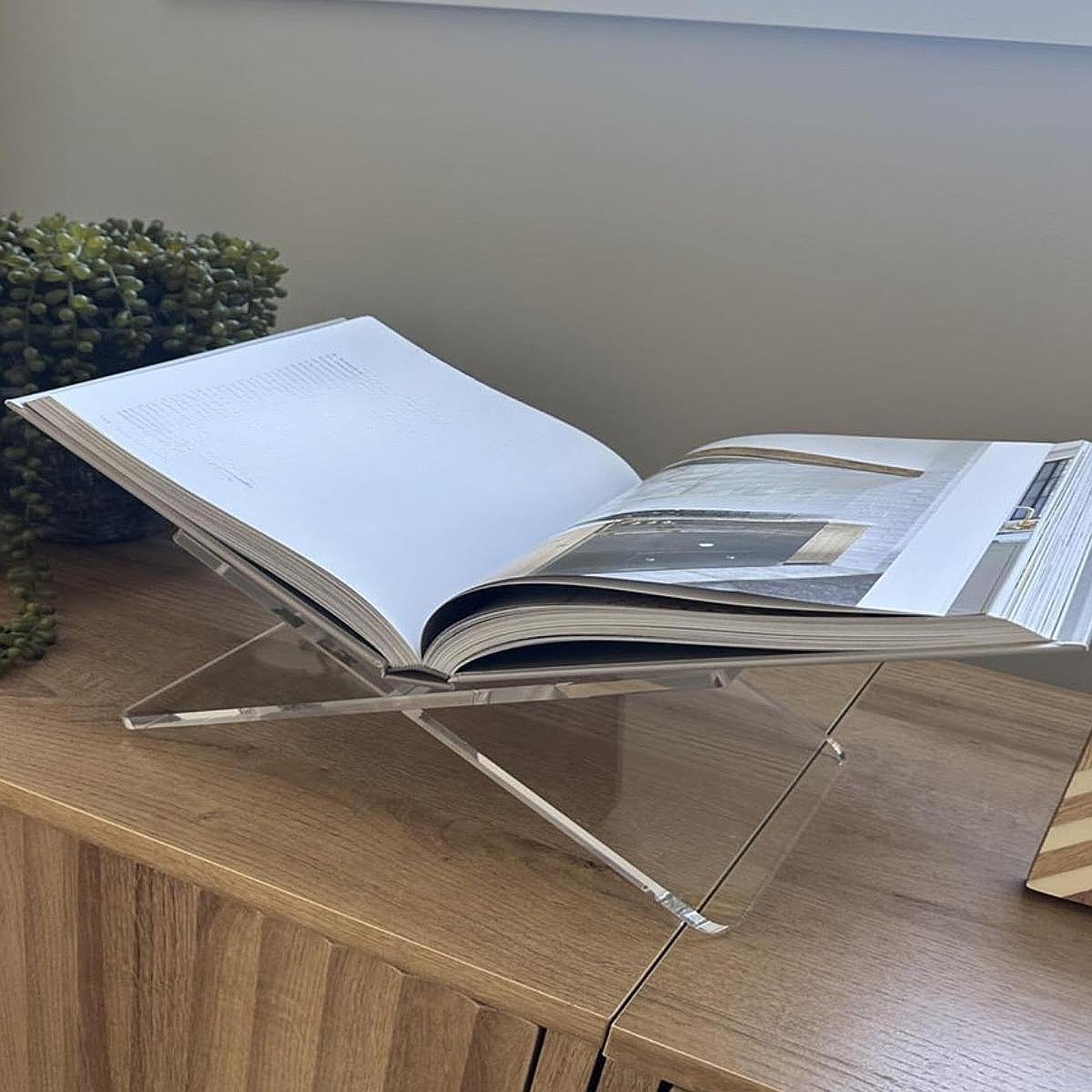 SECRET DESIREAcrylic Book Stand Open Book Display Stand for Recipe Music Sheets Textbooks Clear-image-2