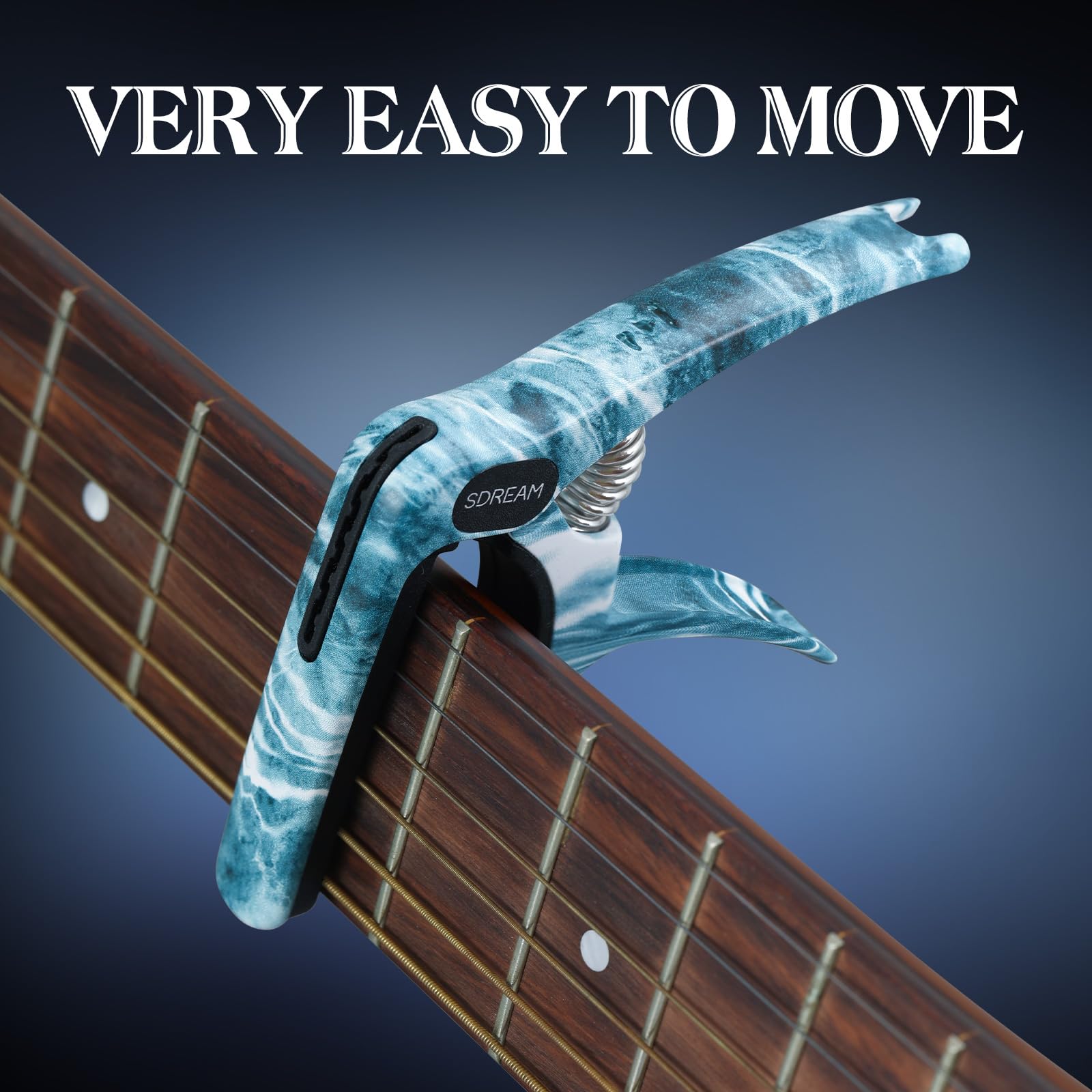 Cejilla para guitarra, acero inoxidable, color arcoíris, para guitarras eléctricas (océano)