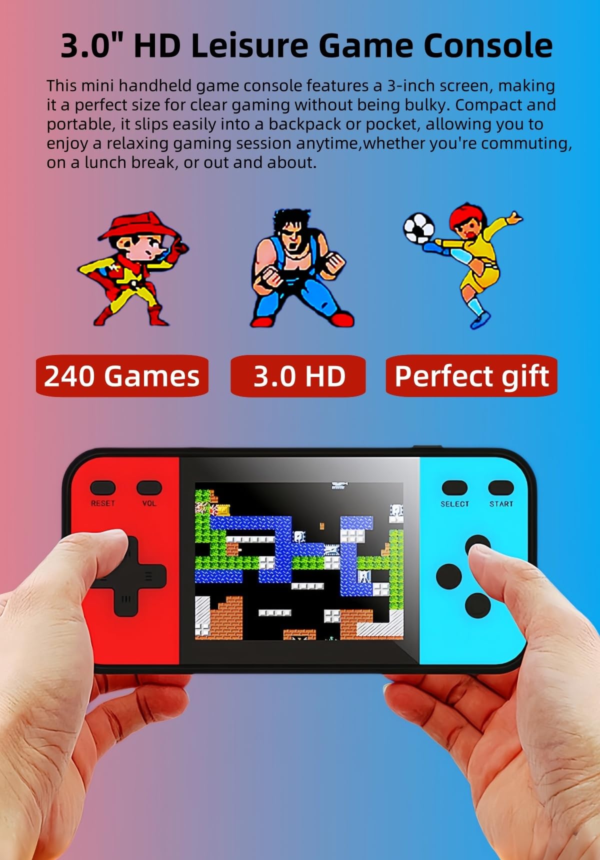 Console de Jeux Vidéo Portable 240 Jeux Connectable à la TV CZT 3.0